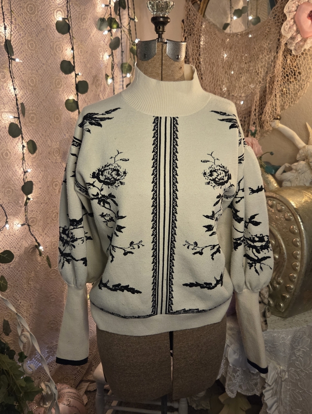 ♡ ️anthropologie elie tahari victorian style balloon sleeve sweater ♡